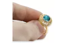 14K Yellow gold Aquamarine Ring Vintage craft vrc059y